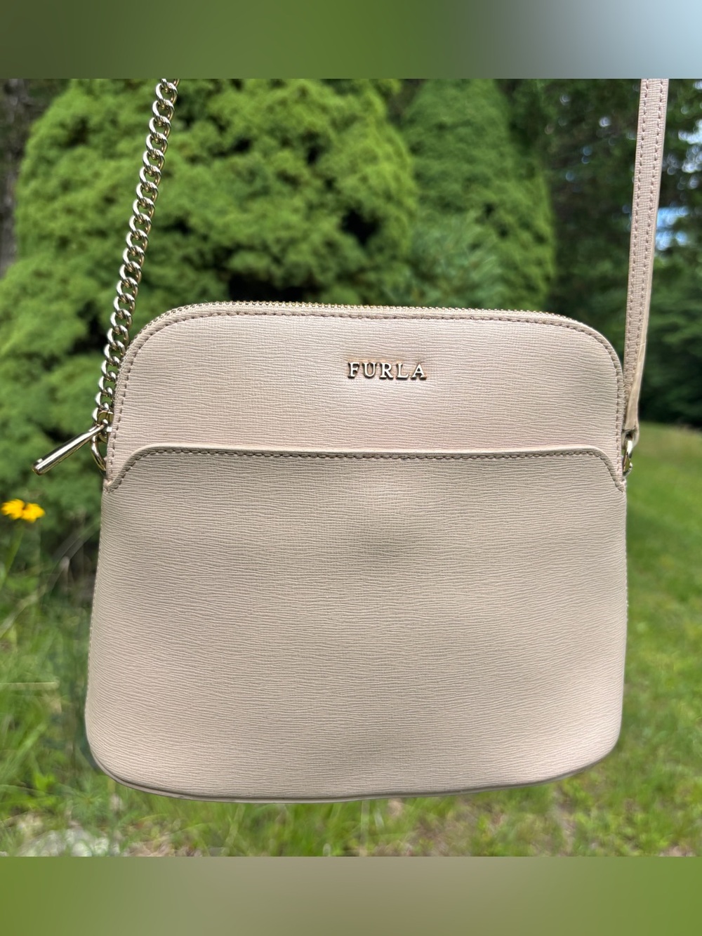 Furla Leather Dome Crossbody Bag